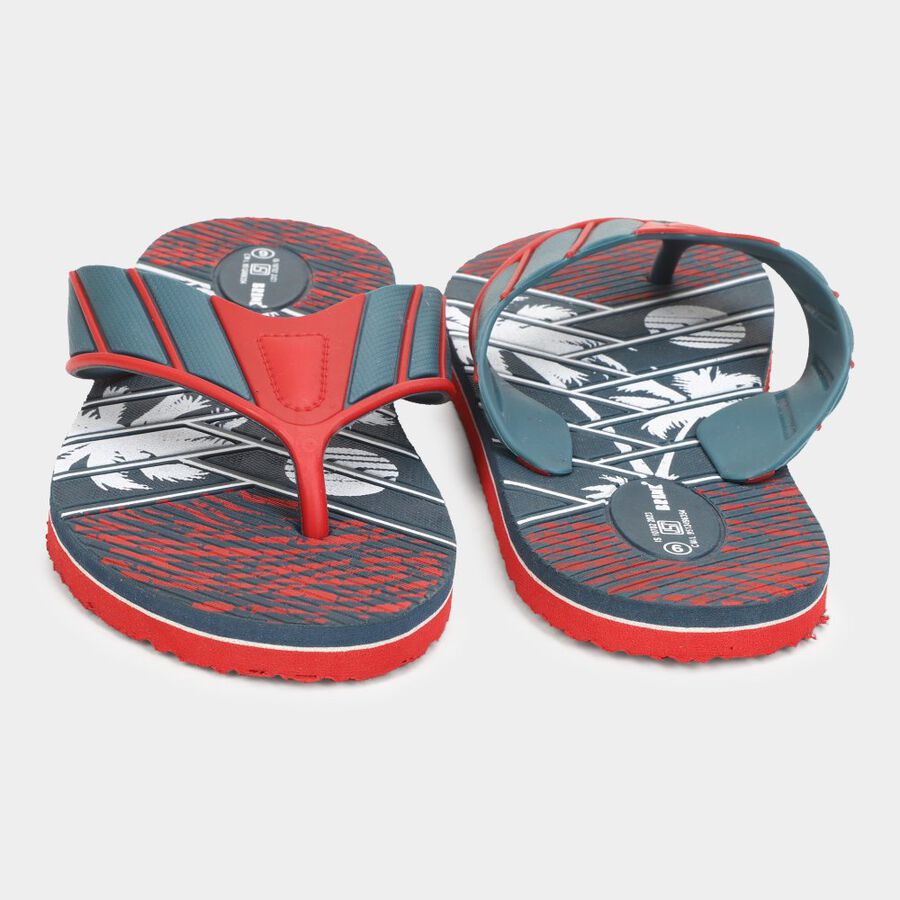 Mens Printed Flip Flops, Navy Blue, large image number null