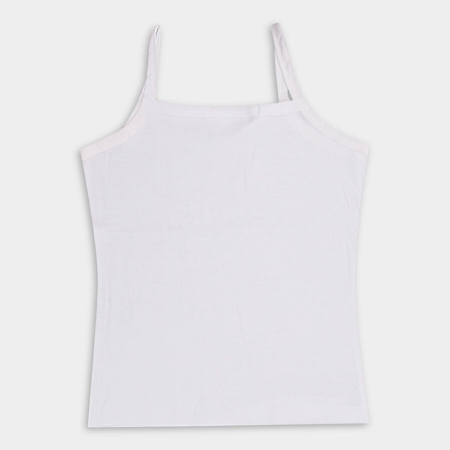 Girls' 100% Cotton Vest, White, large image number null