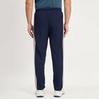Men's Navy Blue Regular Fit Side-Panelled Track Pants, Navy Blue, small