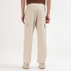 Men's Light Beige Slim Fit Cargo Trousers, Off White, small