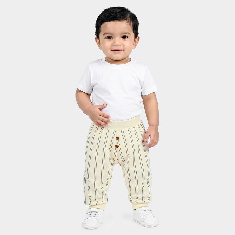 Infants' Off White Jogger Striped Cotton Pyjama, Off White, large