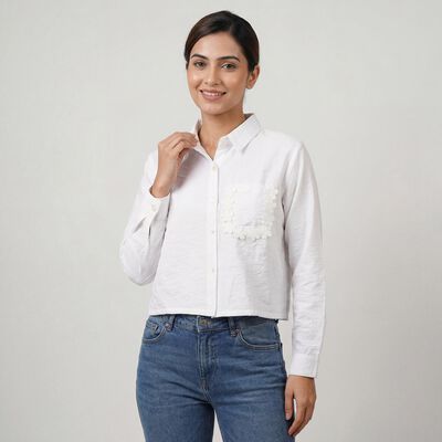 Women's White Classic Collar Classic Shirt