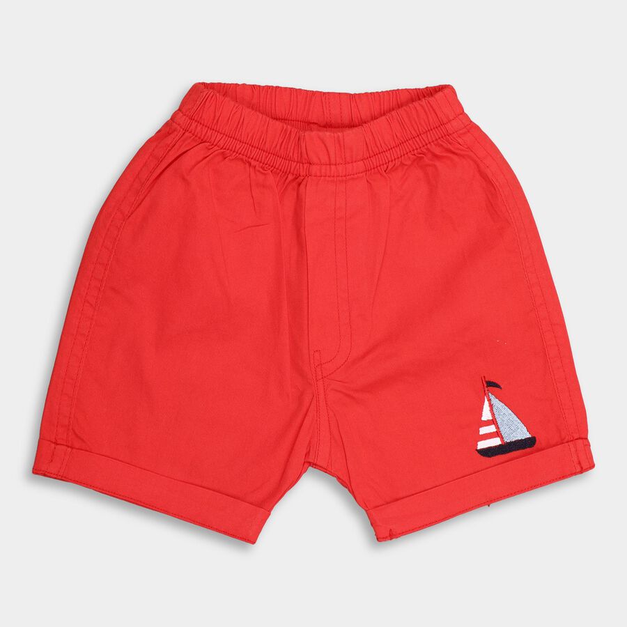 Infants' 100% Cotton Half Pant , लाल, large image number null