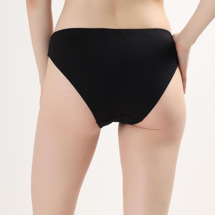 Ladies' 100% Cotton Panty , Black, large image number null