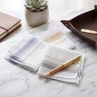 Men's White Striped Pack of 3 Handkerchief, White, small