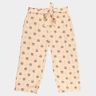 Girls Beige Regular Fit Solid Capri, गहरा पीला, small