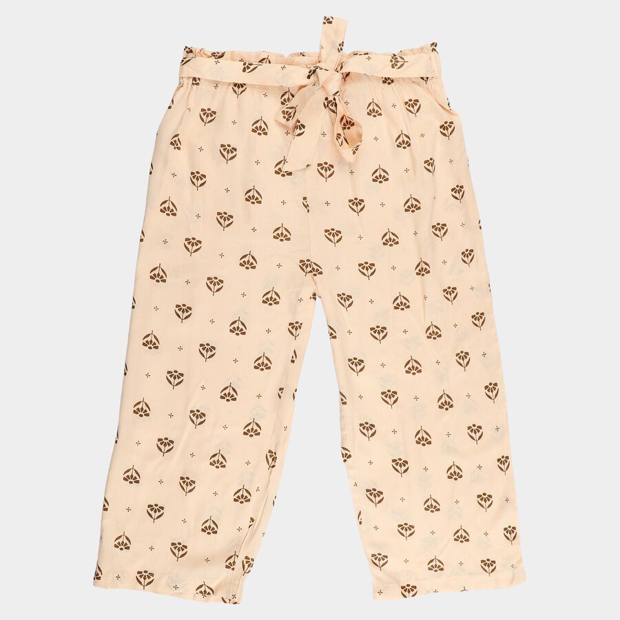 Girls Beige Regular Fit Solid Capri, गहरा पीला, large