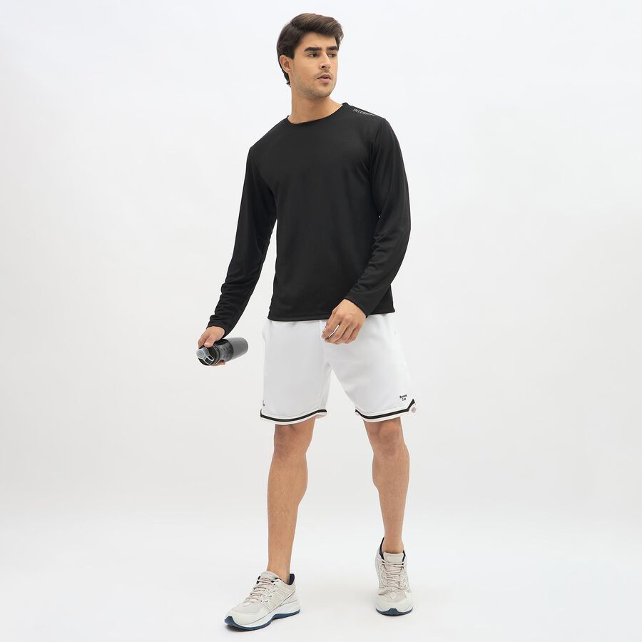 Men's Bright White Regular Fit Knee-Length Bermuda Shorts, White, large