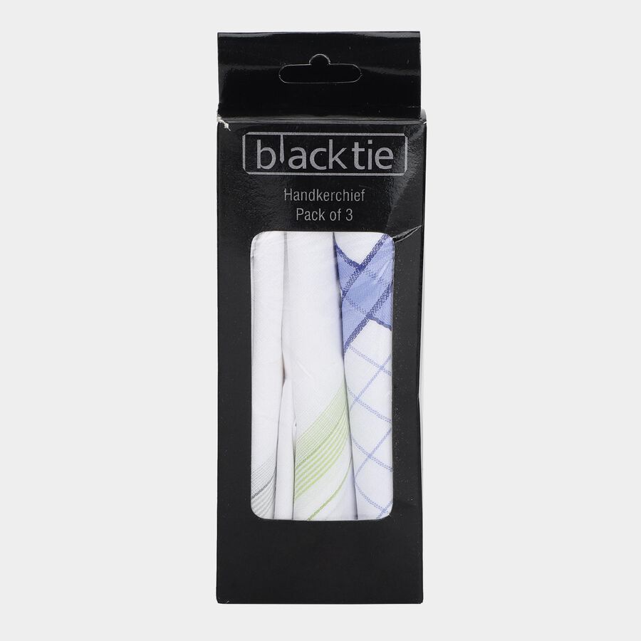 Men's Dark Grey Classic Pack of 3 Handkerchief, गहरा ग्रे, large