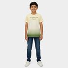 Boys' Olive Cotton Crew Neck Graphic Printed T-Shirt, Olive, small