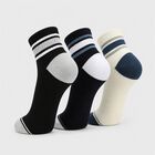 Men's Ankle Length Pack of 3 Socks ( Grey, Black, White ), Black, small