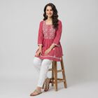 Women's Pink Cotton Straight Kurta, गुलाबी, small