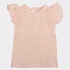 Infants Light Pink Cotton Round Neck Casual T-Shirt, Light Pink, small