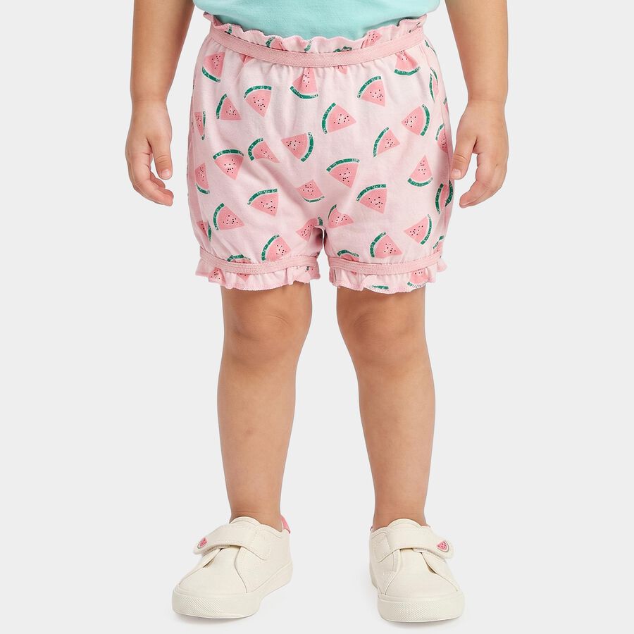 Girls Pink Regular Fit Watermelon Printed Bloomer, Light Pink, large