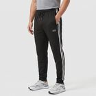 Men's Black Jogger Fit Side-Striped Track Pants, Black, small