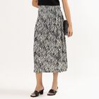 Women's Black Flared Calf-Length Skirt, Black, small image number null