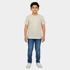Boys' Half Sleeves T-Shirt, ऑफ व्हाइट, small