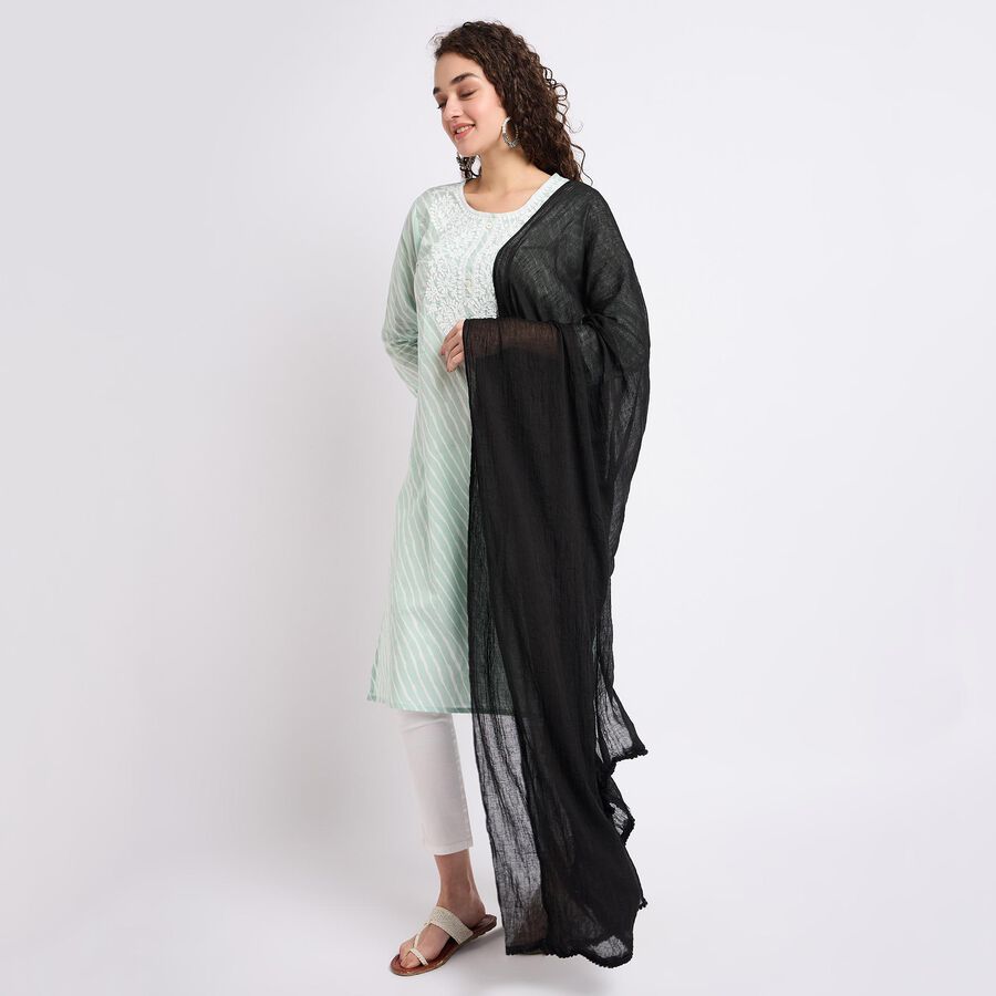 Ladies' Dupatta, काला, large image number null