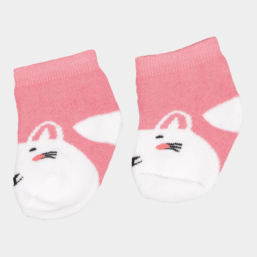 Infants Cotton Solid Socks, Pink, large image number null