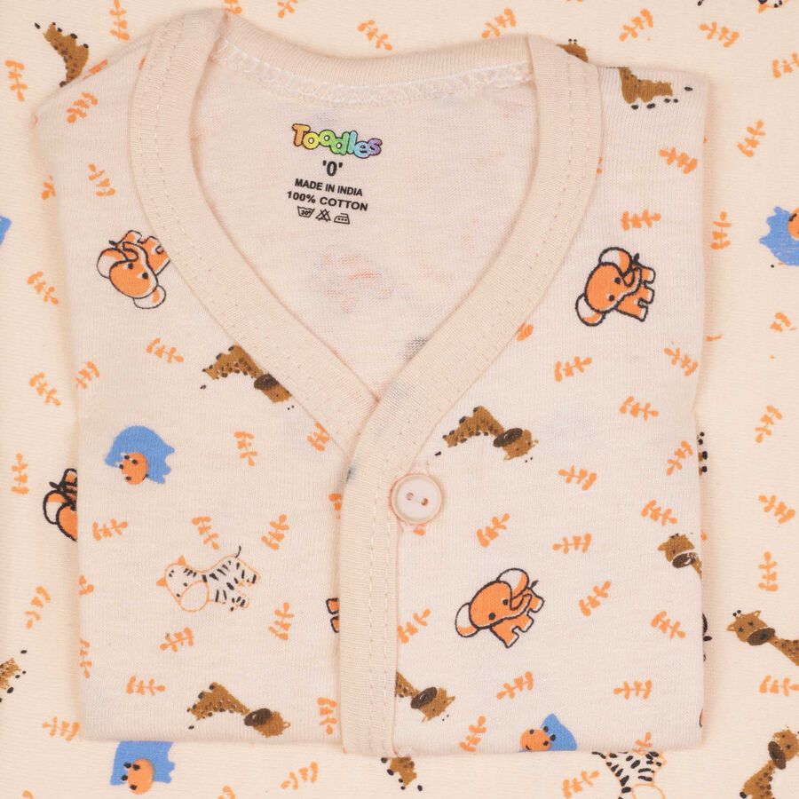 Infants Printed Cotton Baby Gift Set, Peach, large image number null