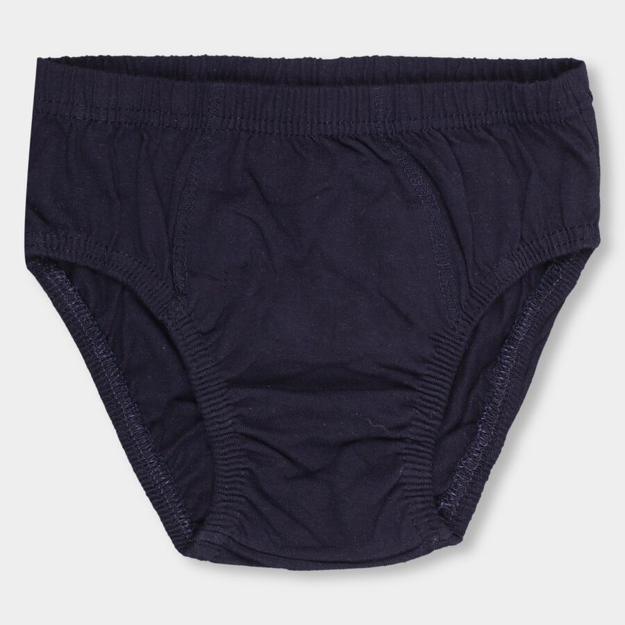 Boys' Dark Navy V-Cut Printed Briefs, Navy Blue, large image number null