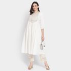 Ladies' 100% Cotton Kurta , ऑफ व्हाइट, small image number null