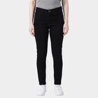 Women's Black Skinny Fit Stretchable Jeans, काला, small