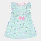 Girls Printed Frock, Light Green, small image number null