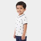 Boys White Cotton Polo Neck Polo Boys T-Shirt, सफ़ेद, small
