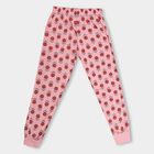 Girls' Light Pink Floral Printed Jogger Pyjama, Pink, small