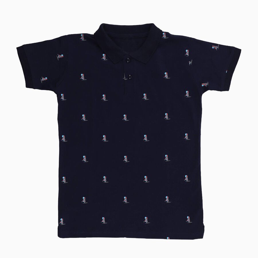 Boys' Half Sleeves T-Shirt, नेवी ब्लू, large image number null