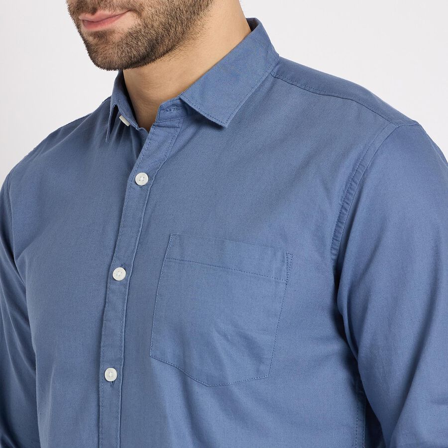 Men's100% Cotton Casual Shirt, Mid Blue, large image number null