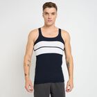 Men's 100% Cotton Gym T-Shirt, Navy Blue, small