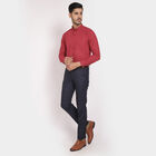 Solid Straight Fit Formal Trousers, Navy Blue, small image number null