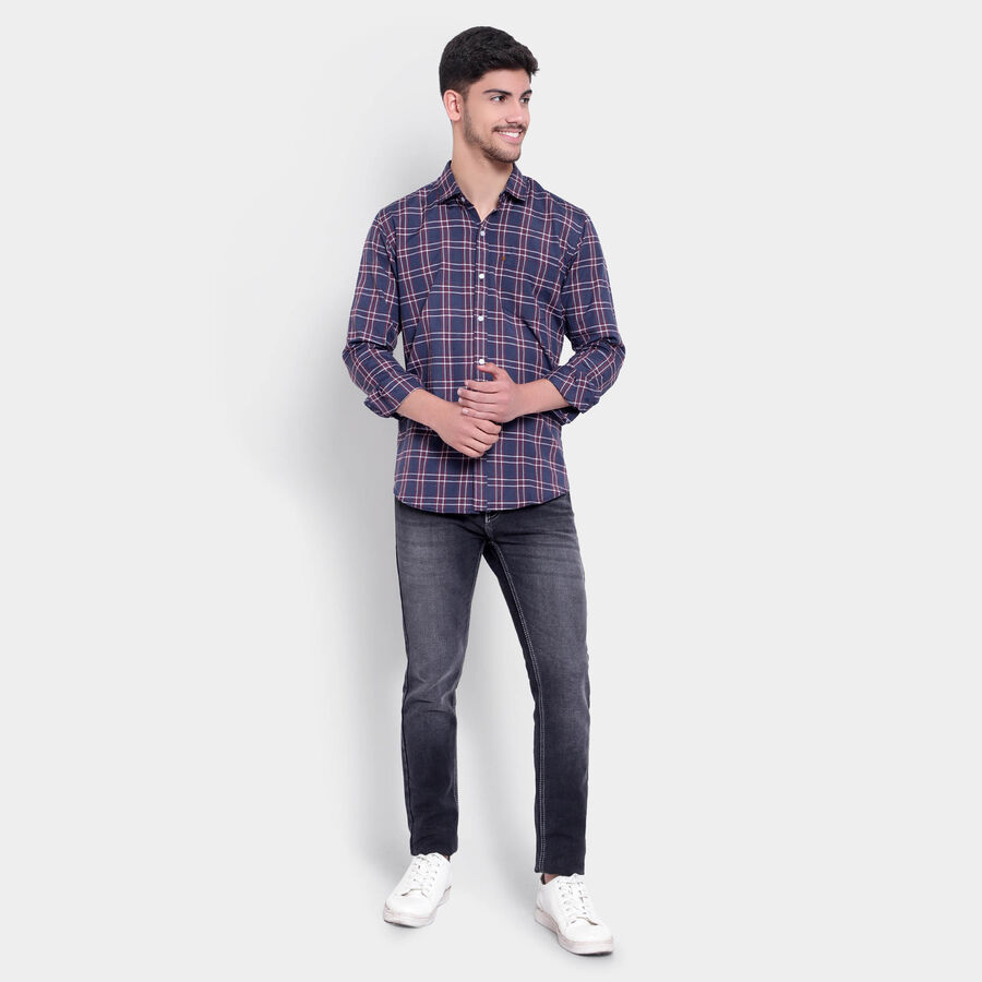 Checks Casual Shirt, Navy Blue, large image number null