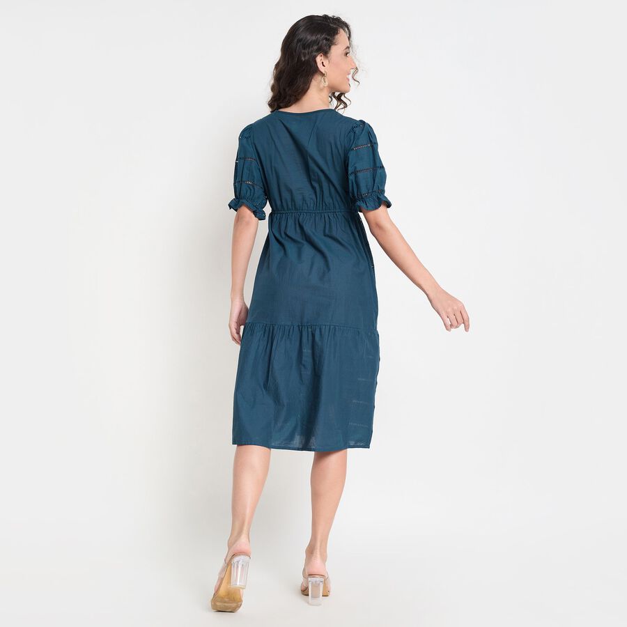 Ladies' 100% Cotton Dress, टील ब्लू, large image number null