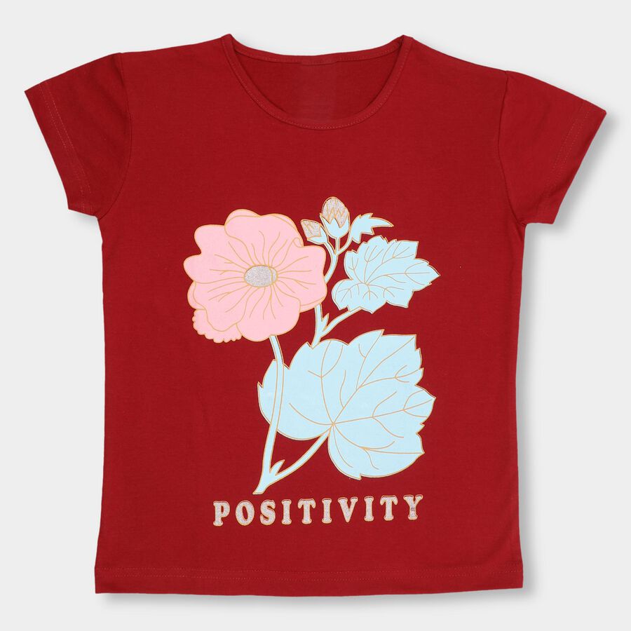 Girls' T-Shirt, Wine, large image number null