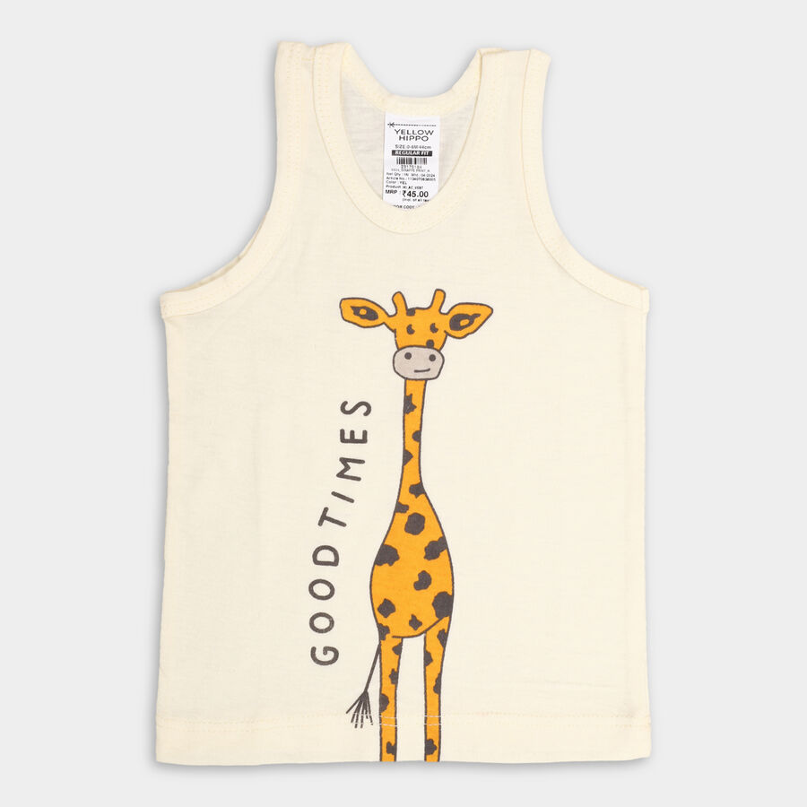 Kids' Cotton Vest, Yellow, large image number null
