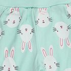 Infants Mint Green Bunny Print Cotton Pyjama, हल्का हरा, small image number null
