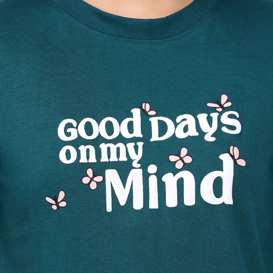Ladies' Round Neck T-Shirt, Dark Green, large image number null