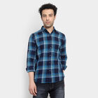 Cotton Checks Casual Shirt, Teal Blue, small image number null