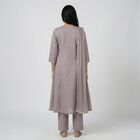 Women's Light Grey Round Neck Straight Kurta, Light Grey, small