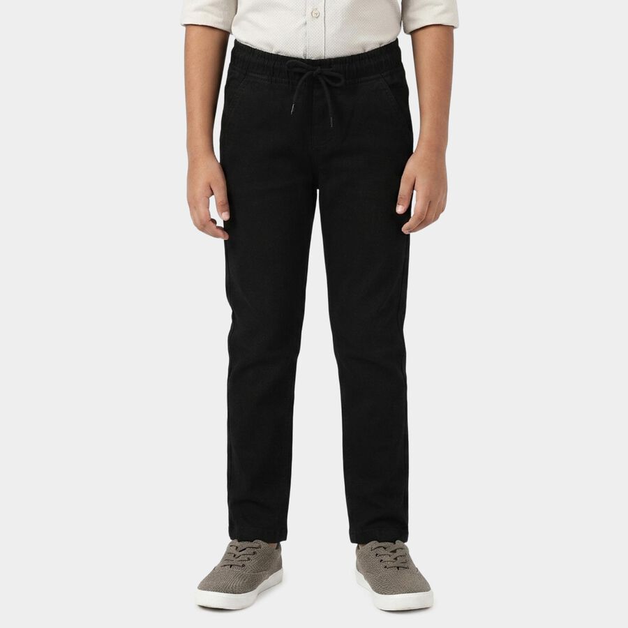 Boys Black Regular Fit Classic Jeans, काला, large