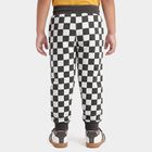 Boys' Charcoal Jogger Fit Checked Pyjama, Charcoal, small