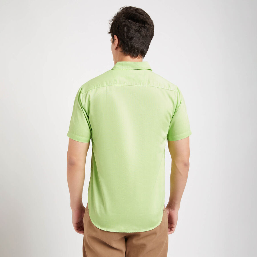 Solid Casual Shirt, Light Green, large image number null