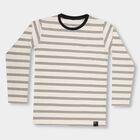 Boys' Rich Eggshell White Round Neck Casual T-Shirt, Off White, small image number null
