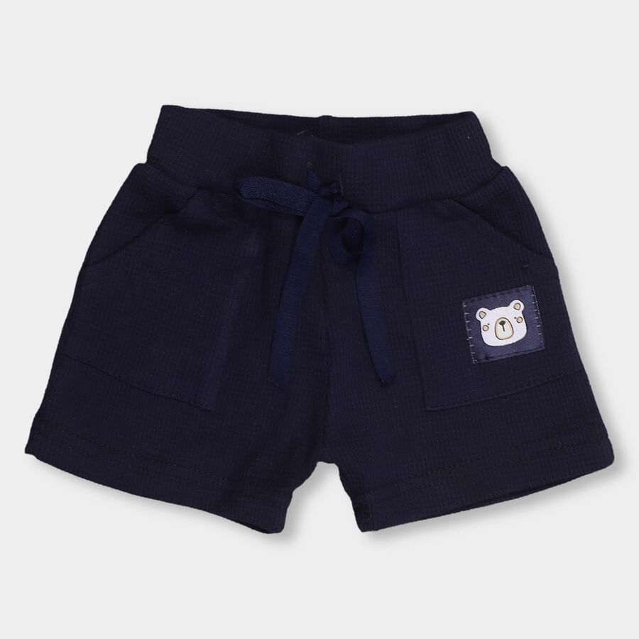 Infants' 100% Cotton Elasticated Half Pant , नेवी ब्लू, large image number null