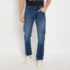 Men's Slim Fit Jeans , मध्यम नीला, small image number null