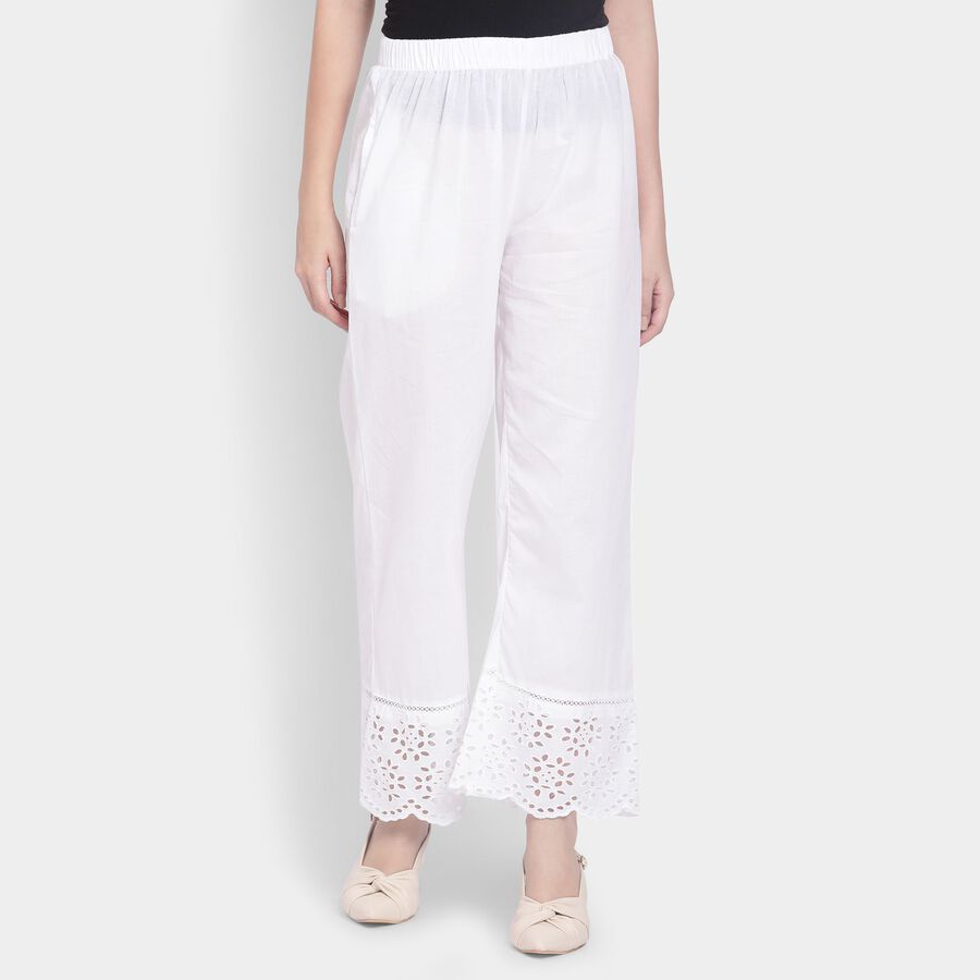 Ladies' Cotton Palazzos , सफ़ेद, large image number null