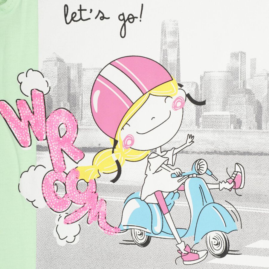 Girls' 100% Cotton T-Shirt , Light Green, large image number null